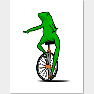 Dat Boi Unicycle Frog T-Shirt Posters and Art